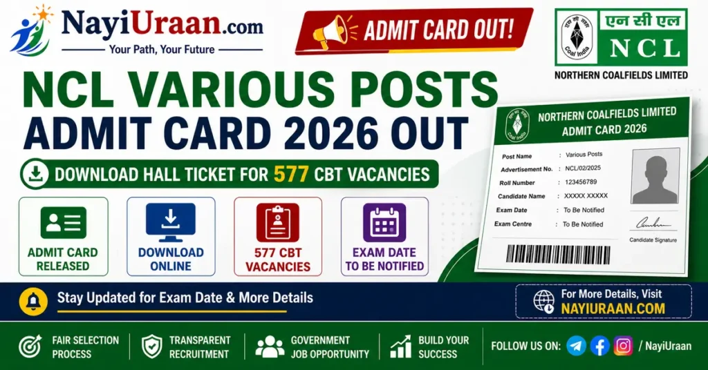 NCL Various Posts Admit Card 2026