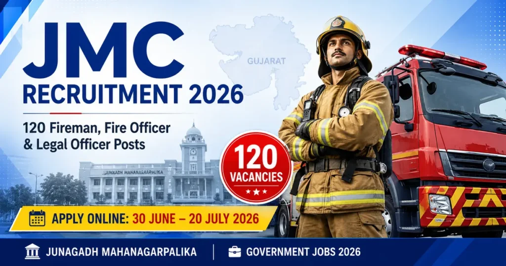 JMC Recruitment 2026 Notification Out for 120 Fireman, Fire Officer & Legal Officer Posts