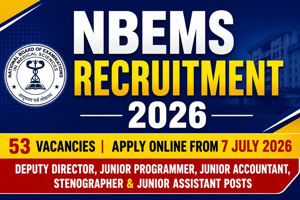 NBEMS Recruitment 2026 Notification Out | Golden Opportunity for 12th Pass & Graduates 1 NBEMS Recruitment 2026