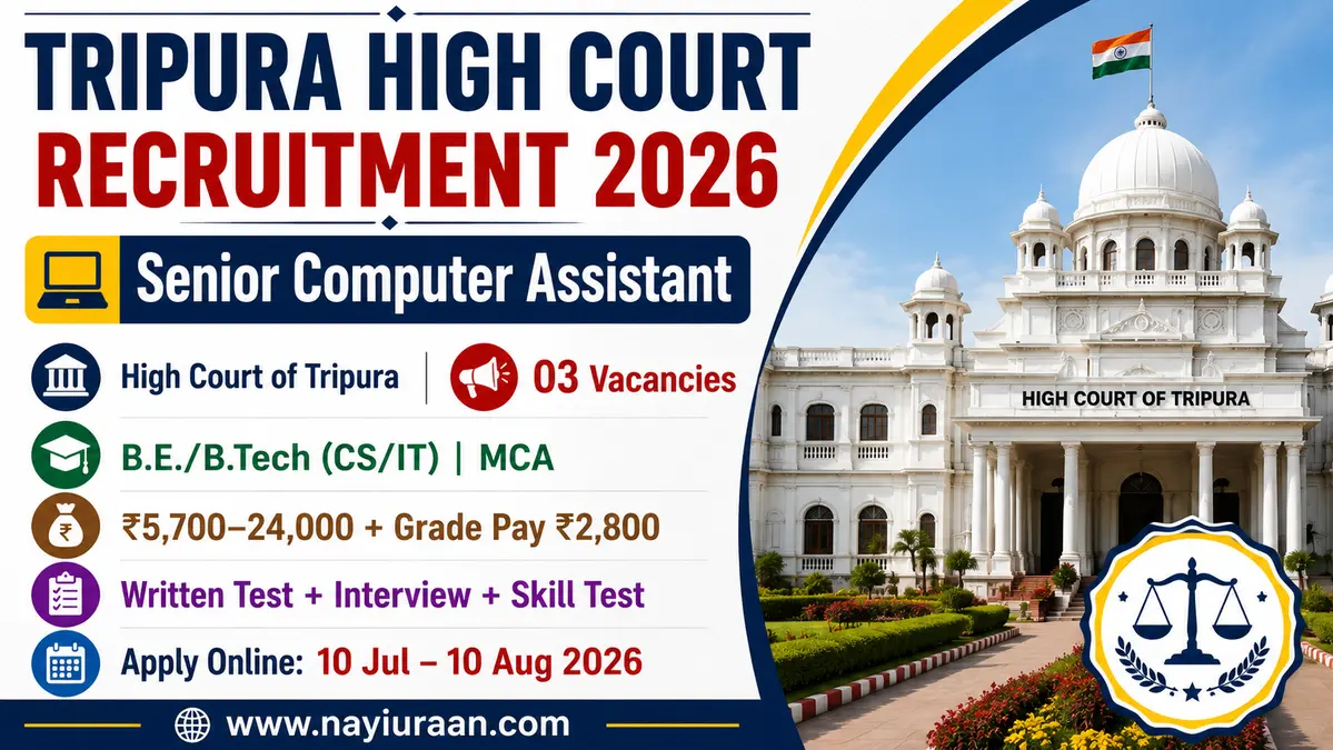 Tripura High Court SCA Recruitment 2026 Notification for 3 Posts