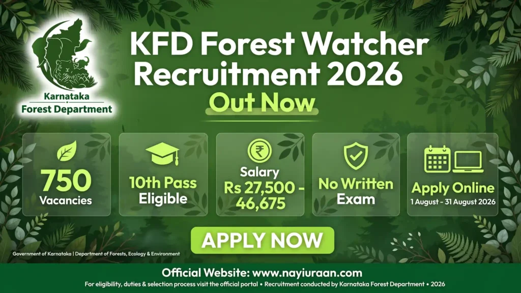 KFD Forest Watcher Recruitment 2026 Apply Online for 750 Posts