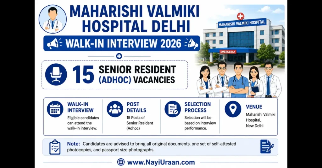 Maharishi Valmiki Hospital Senior Resident Recruitment 2026
