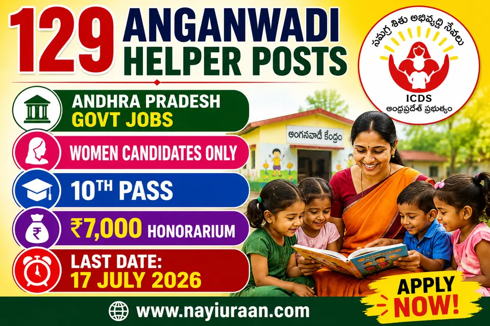 Sri Sathya Sai Anganwadi Recruitment 2026 Notification Out for 129 Helper Posts, Apply Offline Before 17 July 1 Sri Sathya Sai Anganwadi Recruitment 2026 for 129 Anganwadi Helper vacancies in Andhra Pradesh