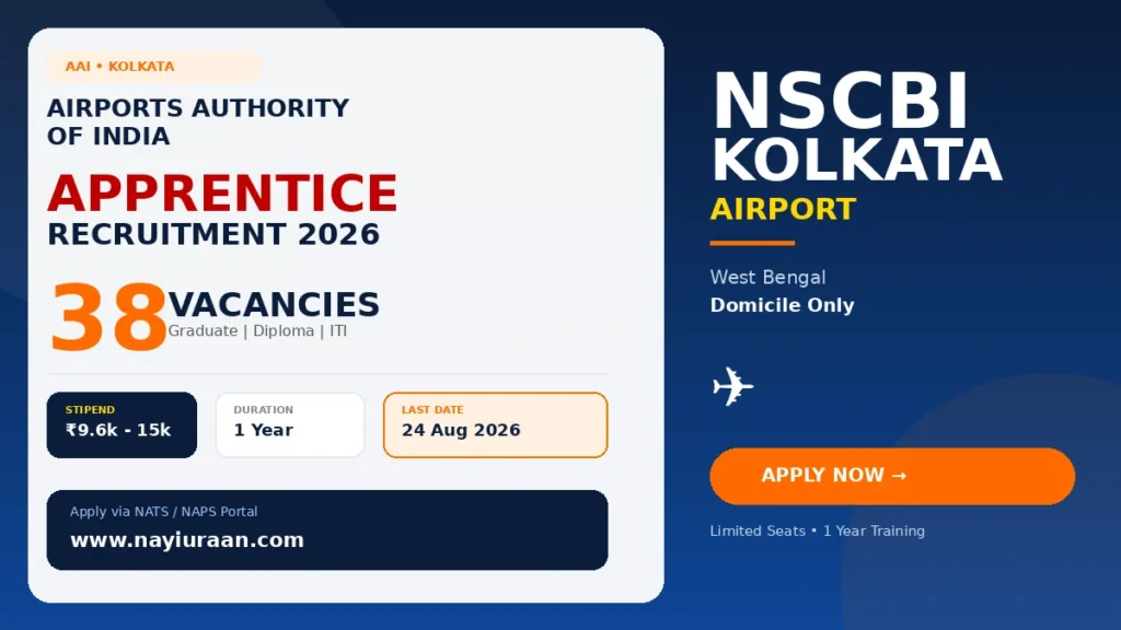 AAI Apprentice Recruitment 2026 Notification Out for 38 Graduate, Diploma & ITI Apprentice Posts, Apply Online 1 AAI Apprentice Recruitment 2026 notification released for 38 Graduate, Diploma and ITI Apprentice vacancies