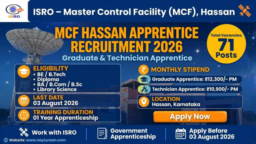 MCF Hassan Apprentice Recruitment 2026 Notification Out for 71 Graduate & Technician Apprentice Posts, Apply Before 03 August 1 MCF Hassan Apprentice Recruitment 2026 Notification for 71 Graduate and Technician Apprentice Posts