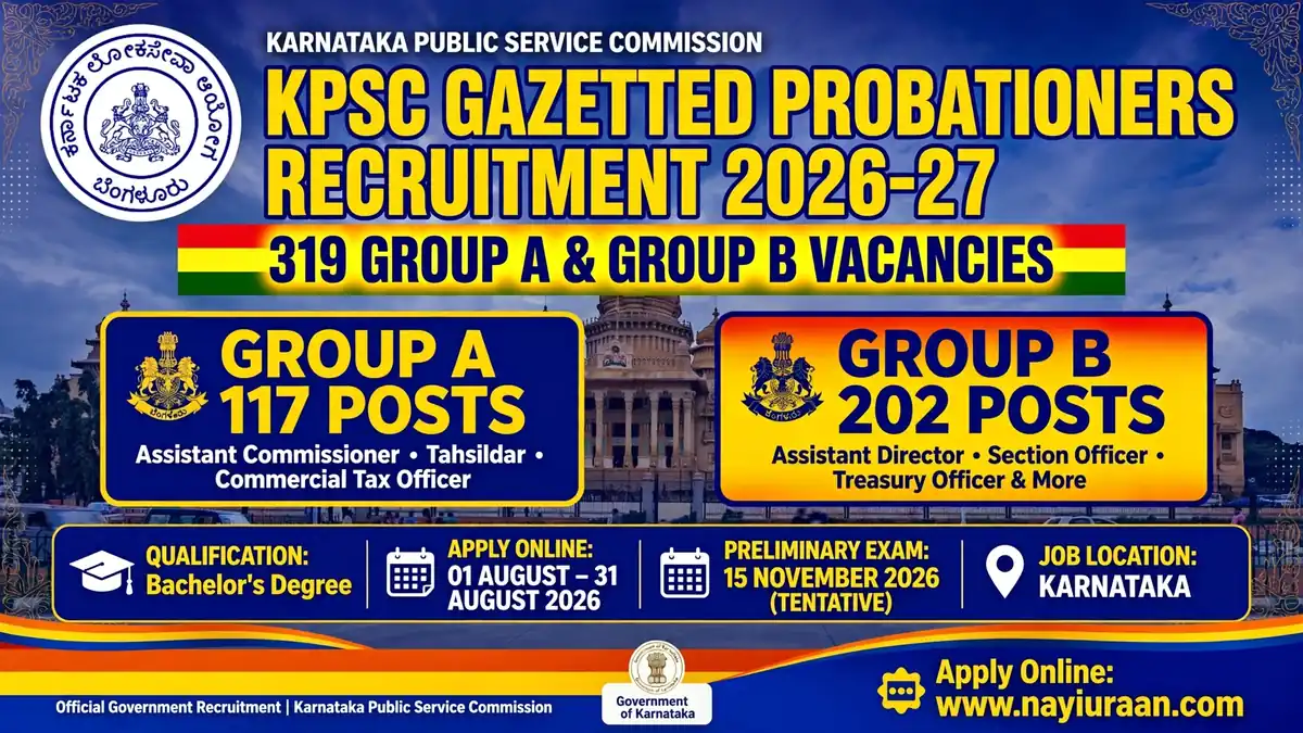 KPSC Gazetted Probationers Recruitment 2026 Notification for 319 Group A and Group B Posts