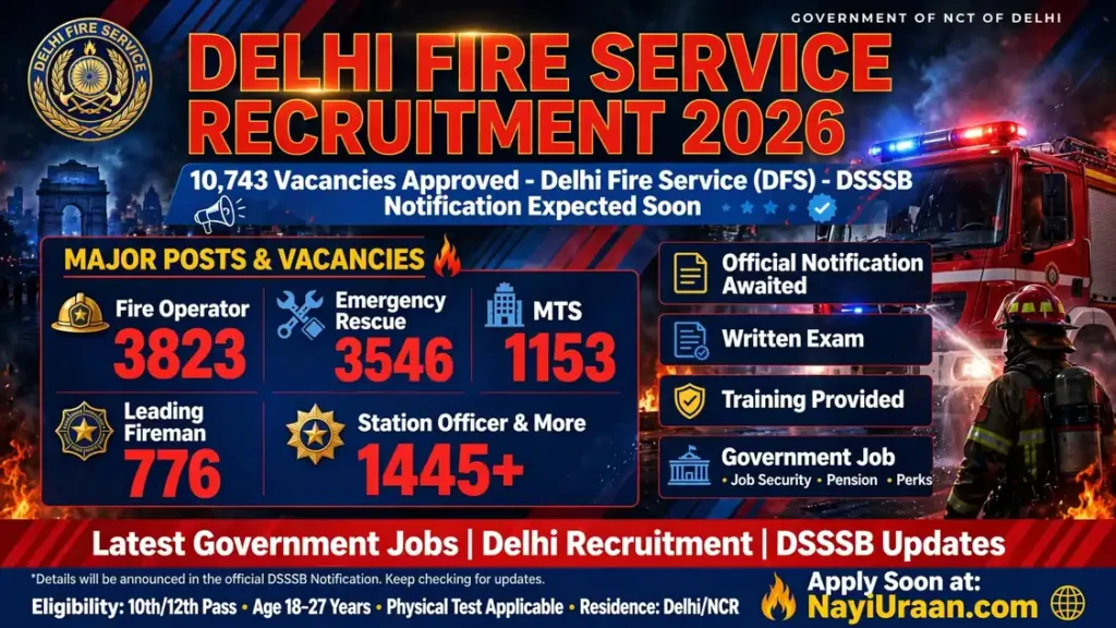 Delhi Fire Service Recruitment 2026: 10,743 Vacancies Approved, DSSSB Notification Soon