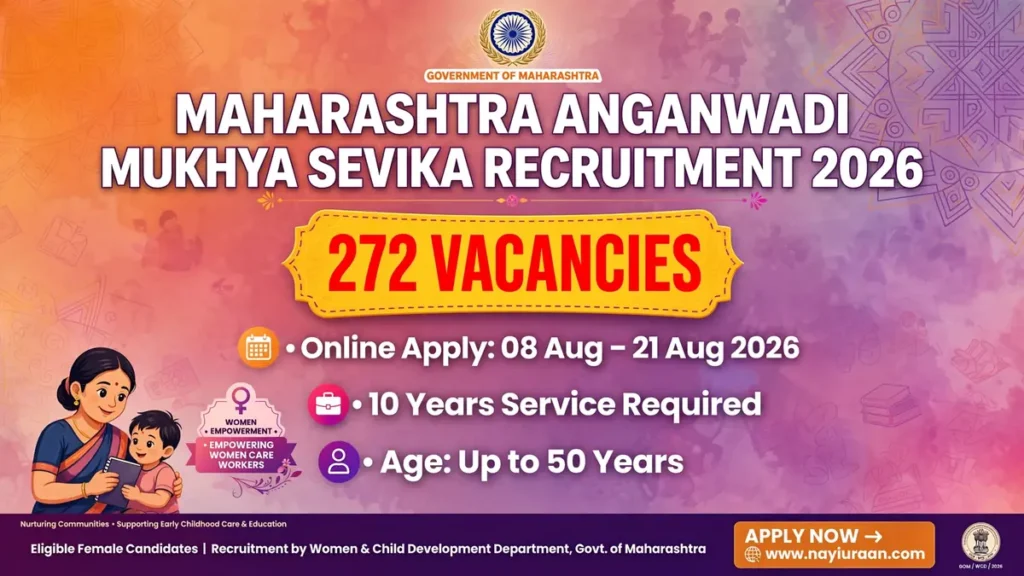 Maharashtra Anganwadi Mukhya Sevika Recruitment 2026 – 272 Posts