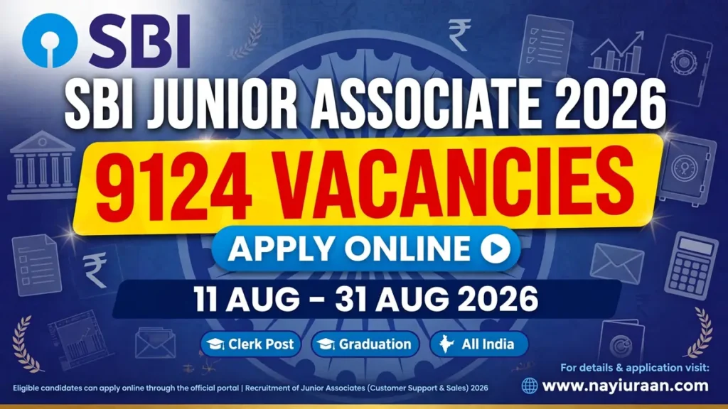 SBI Junior Associate Recruitment 2026 for 9124 vacancies