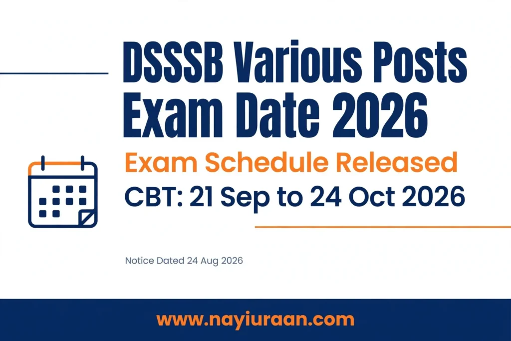 DSSSB Various Posts Exam Date 2026