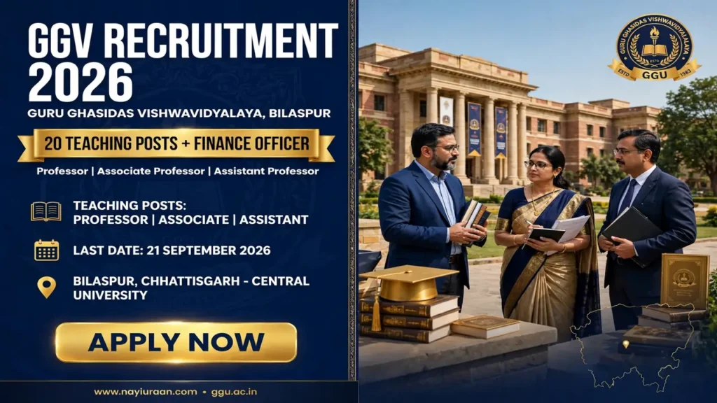 GGV Recruitment 2026: 21 Vacancies for Professor, Assistant Professor & More