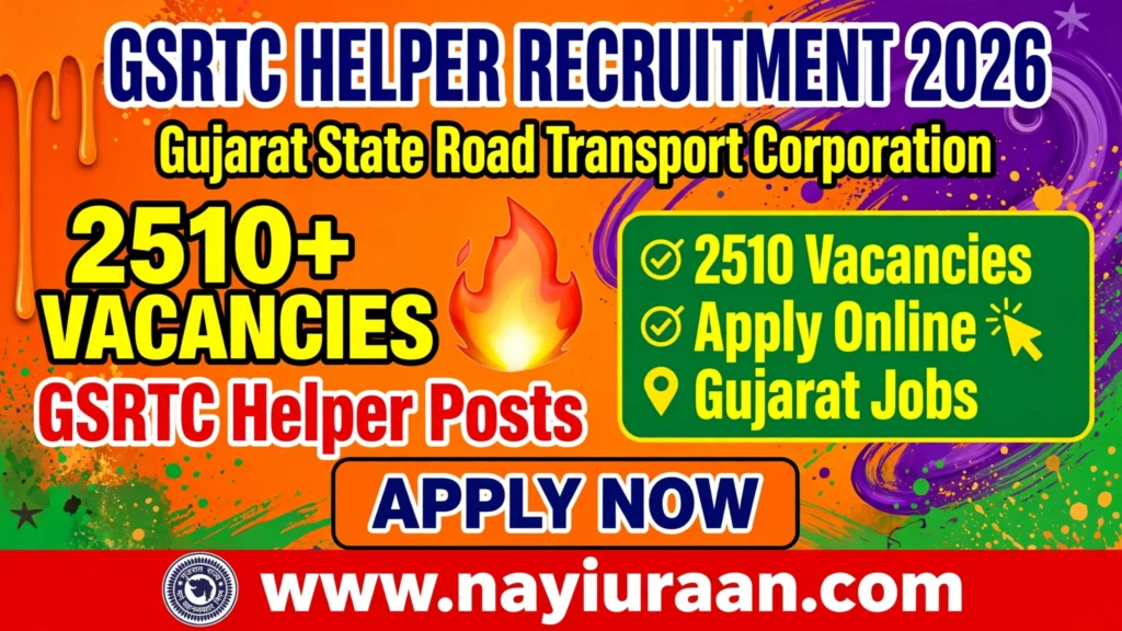 GSRTC Helper Recruitment 2026 – 2510 Vacancies Apply Online