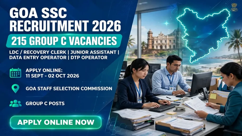 Goa SSC Recruitment 2026 – 215 Group C Posts