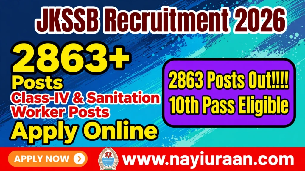 JKSSB Recruitment 2026 – 2863 Class-IV and Sanitation Worker Posts