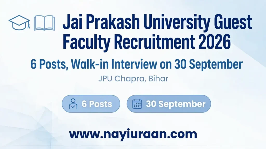 Jai Prakash University Guest Faculty Recruitment 2026