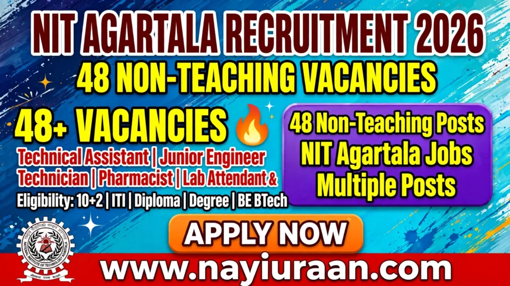 NIT Agartala Recruitment 2026 – Apply Online for 48 Non-Teaching Posts