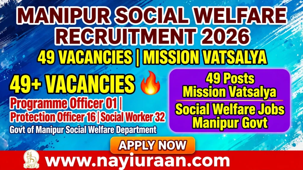 Manipur Social Welfare Recruitment 2026 49 Mission Vatsalya Posts